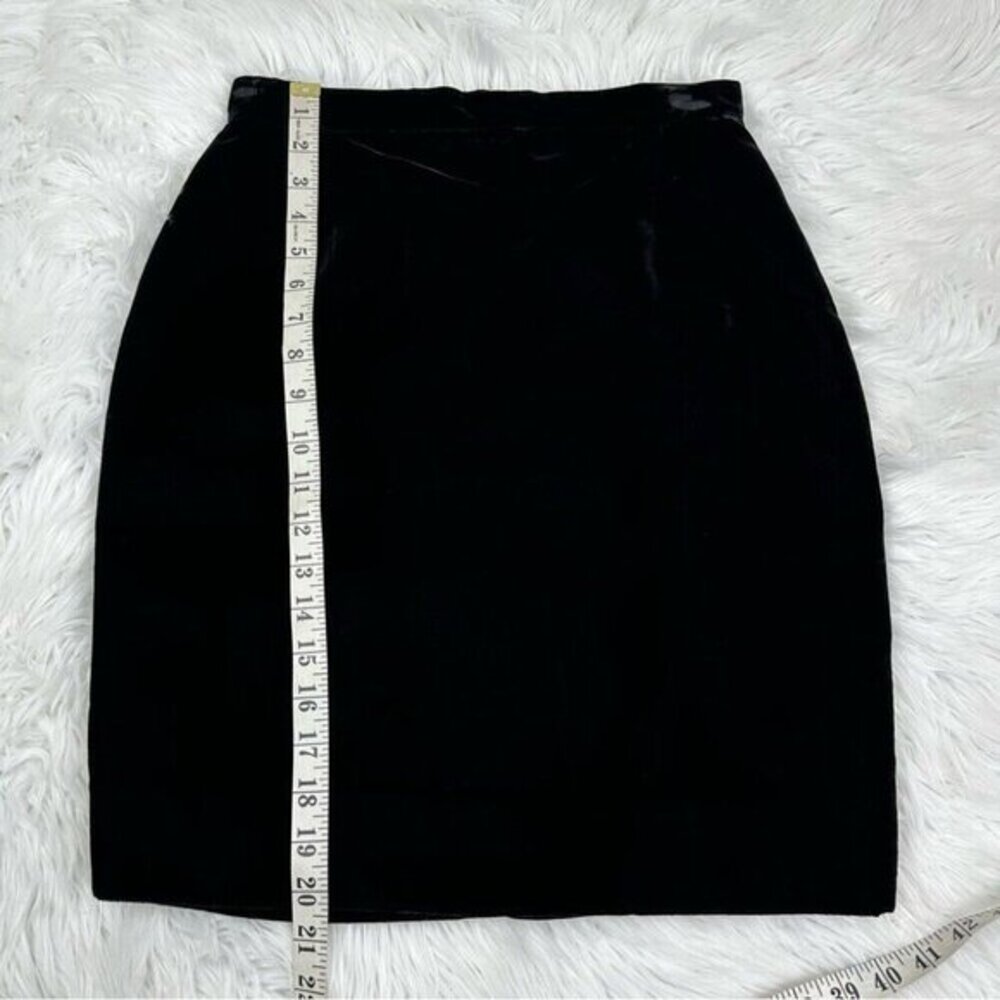Valentino Studio‎ Black Velvet Pencil Skirt Vintage Made in Italy W27 Hemmed - Picture 14 of 14